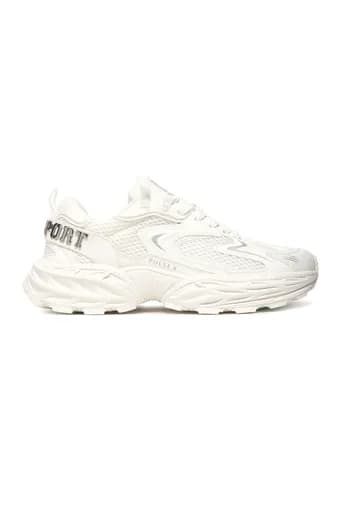 PLEIN SPORT ΠΑΠΟΥΤΣΙΑ SNEAKERS LOW PULSE X LOGO ΛΕΥΚΟ