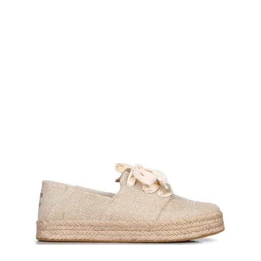 Εσπαντρίγιες γυναικείες Toms Μπεζ 10023062 Carolina Lace Up 262
