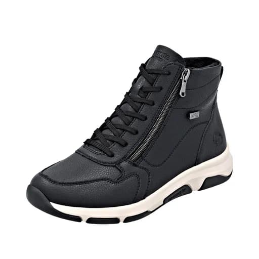 Remonte D1S71-00 Ανατομικό Δερμάτινο Μποτάκι Sneaker Μαύρο