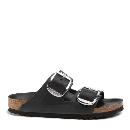 Γυναικεία Δερμάτινα Ανατομικά Σανδάλια Birkenstock Arizona Big Buckle 1011075 Μαύρα Narrow Fit
