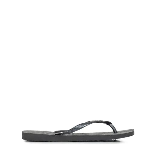 Σαγιονάρες γυναικείες Havaianas Μαύρο 4148257-2976 Havaianas Slim Square Logo Metallic 262