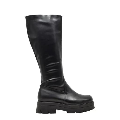 Γυναικείες μπότες Robinson 113566 μαύρο δέρμα
