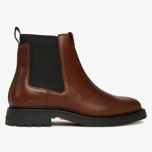 Ανδρικά Δερμάτινα Μποτάκια Tommy Hilfiger FM0FM05591-GVI Ταμπά