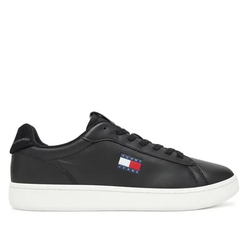 Ανδρικά Δερμάτινα Sneakers Tommy Hilfiger EM0EM01596 BDS Μαύρα