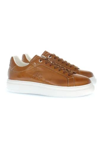 LA MARTINA ΠΑΠΟΥΤΣΙΑ SNEAKERS ΔΕΡΜΑ LOGO ΤΑΜΠΑ