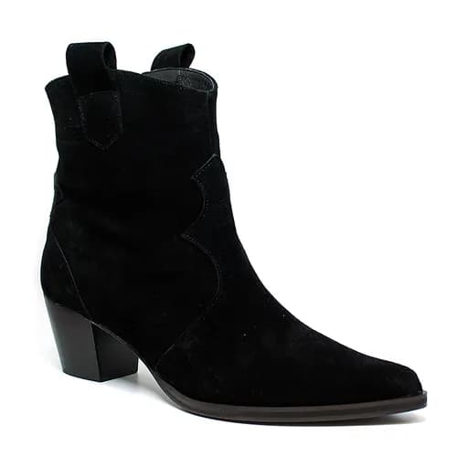 Bigshoes MX1921-01kst Δερμάτινο Μποτάκι Μαύρο Καστόρι 6cm