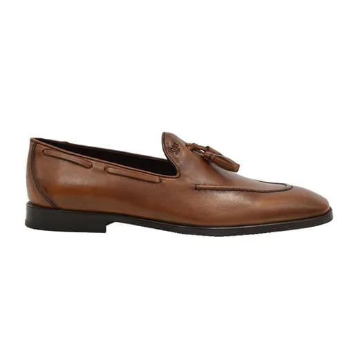 Ανδρικά μοκασίνια BOSS V7166 COGNAC AQUA ταμπά δέρμα