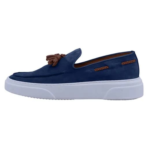 Δερμάτινα Μπλε Loafers