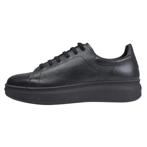 Low-Top Δερμάτινα Sneakers Μαύρα New Arrival