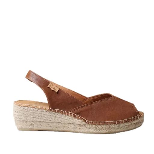 Toni Pons Bernia-05 Δερμάτινη Πλατφόρμα Peep Toe 5cm Καφέ