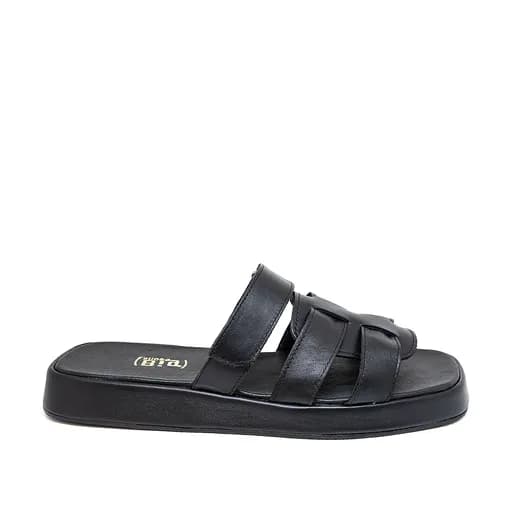 Bigshoes GA0305-01 Δερμάτινo Mule Μαύρο