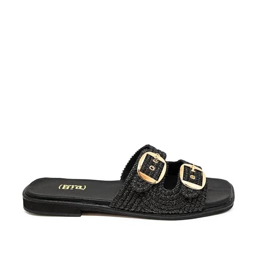 Bigshoes GA0112-01 Δερμάτινο Σανδάλι Μαύρο