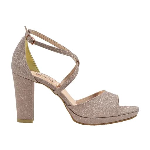 Γυναικεία πέδιλα Ellen 78103 χαλκός glitter