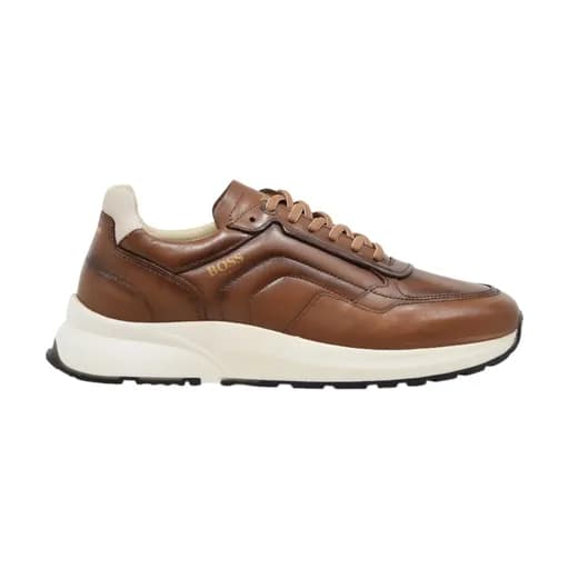 Ανδρικά sneakers BOSS B190/A COGNAC BURN ταμπά δέρμα