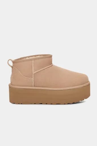 UGG ΠΑΠΟΥΤΣΙΑ ΜΠΟΤΑΚΙΑ CLASSIC ULTRA MINI PLATFORM ΜΠΕΖ