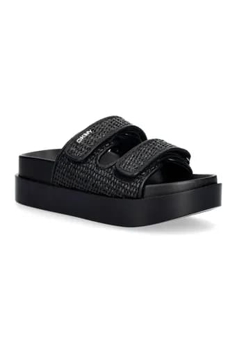 DKNY ΠΑΠΟΥΤΣΙΑ ΠΑΝΤΟΦΛΕΣ PIPER PLATFORM SAN LOGO ΜΑΥΡΟ