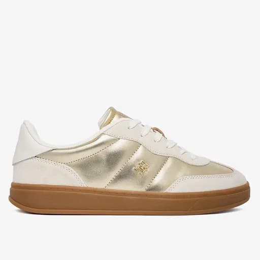 Γυναικεία Δερμάτινα Sneakers Tommy Hilfiger FW0FW09026-0HT Χρυσά