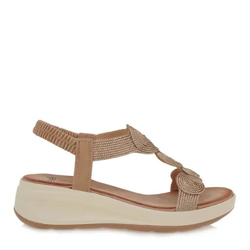 Γυναικείες Πλατφόρμες Exe ZFB1951-H12 Ροζ Χρυσό Μακραμέ W489Q11237C4