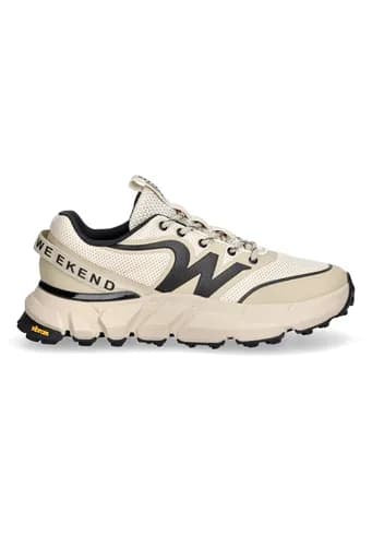 MAX MARA WEEKEND ΠΑΠΟΥΤΣΙΑ SNEAKERS WKASFINGE LOGO ΕΚΡΟΥ-ΜΠΕΖ