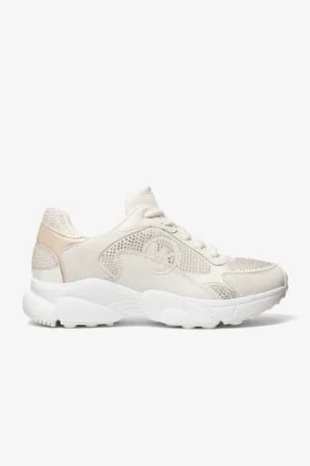 MICHAEL KORS ΠΑΠΟΥΤΣΙΑ SNEAKERS KEATON LACE UP SAMI TRAINER LOGO ΧΡΥΣΟ/ΚΡΕΜ