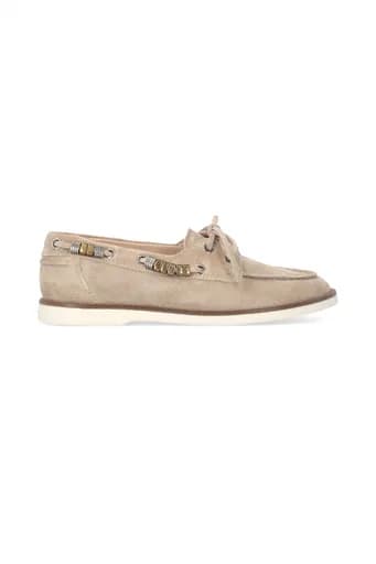 PINKO ΜΟΚΑΣΙΝΙΑ GRACE 01 - MOCASSINO COW SUEDE ΜΠΕΖ