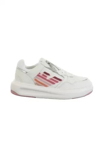 EMPORIO ARMANI ΠΑΠΟΥΤΣΙΑ SNEAKERS LOGO ΛΕΥΚΟ