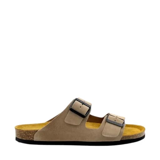Ανδρικές παντόφλες PLAKTON BARNA 175857 PIEDRA μπεζ δέρμα nubuck