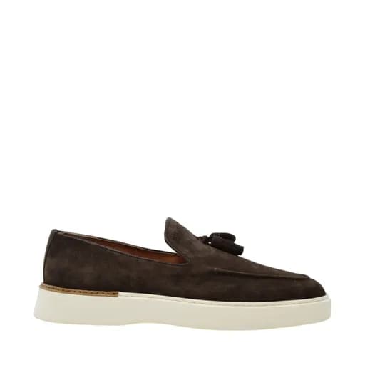 Ανδρικά μοκασίνια BOSS D7865 BROWN SUEDE καφέ δέρμα καστόρ