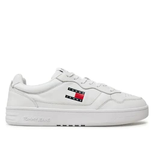 Ανδρικά Δερμάτινα Sneakers Tommy Hilfiger EM0EM01443 YBR Λευκά