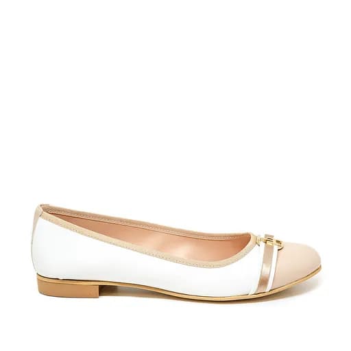 Bigshoes (Blondie) KS1361-13 Μπαλαρίνα Λευκό Μπεζ