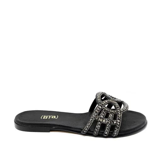 Bigshoes GA0108-01 Δερμάτινο Σανδάλι Μαύρο