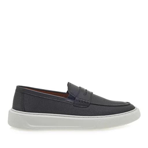 Ανδρικά Δερμάτινα Loafers Renato Garini 52319-Denever Μπλε Δέρμα U562V319230A