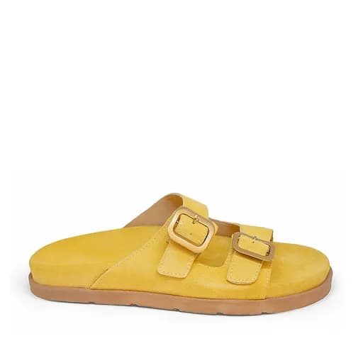 Bigshoes GA0303-24 Δερμάτινη Παντόφλα Κίτρινο