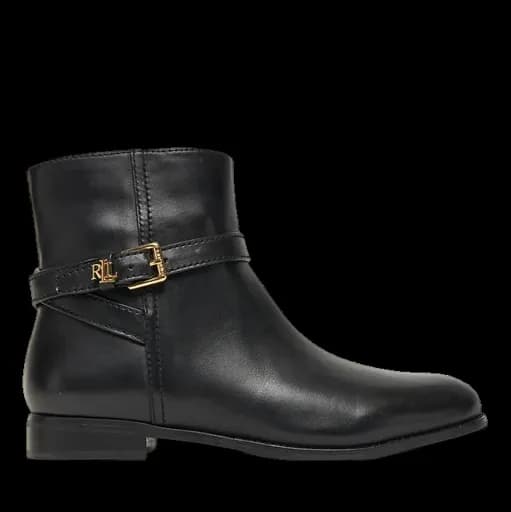 Γυναικείες Δερμάτινες Brooke Μπότες Μαύρες Ralph Lauren 802967768001-BLACK
