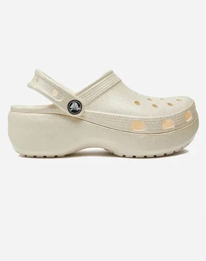 CROCS Classic Platform Glitter ClogW 207241-0WV Ecru