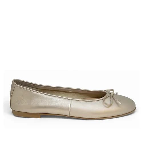 Bigshoes GA2137-13M Δερμάτινη Μπαλαρίνα Μεταλλικό Μπεζ