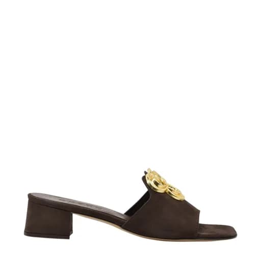 Γυναικεία mules Greco 3562 καφέ δέρμα nubuck