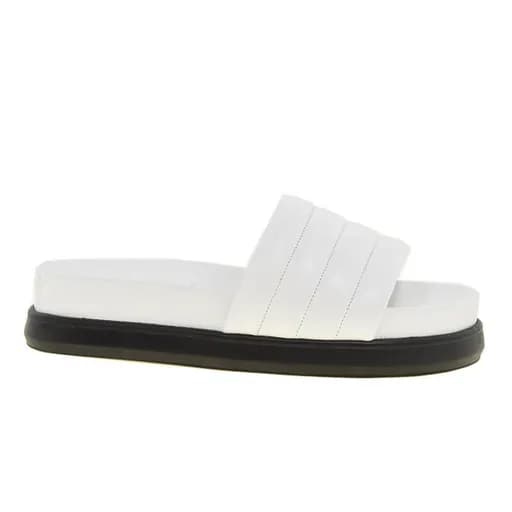 Γυναικείες παντόφλες flatforms Makis Fardoulis 114-96 λευκό δέρμα