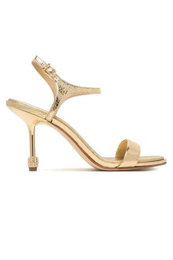 MICHAEL KORS ΠΑΠΟΥΤΣΙΑ ΠΕΔΙΛΑ IVY HIGH SANDAL LOGO ΧΡΥΣΟ