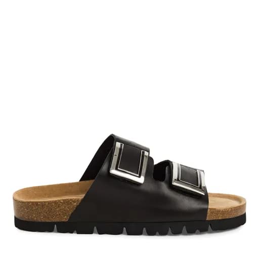 Γυναικείες Ανατομικές Δερμάτινες Παντόφλες Marco Tozzi 2-27400-44 001 Μαύρες