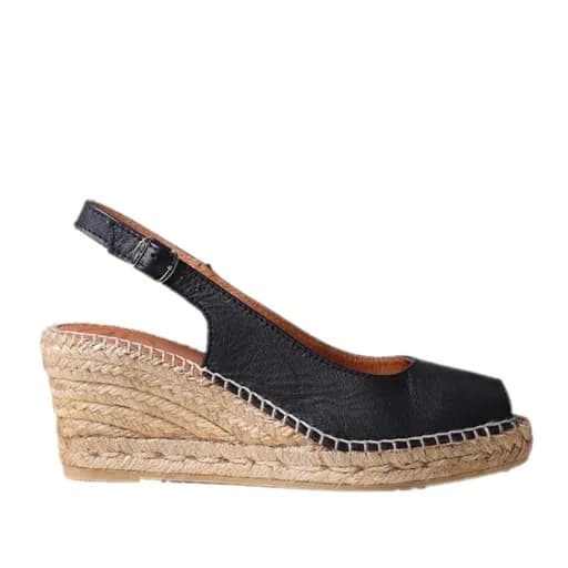 Toni Pons Croacia-01 Δερμάτινη Πλατφόρμα Peep Toe 7cm Μαύρο