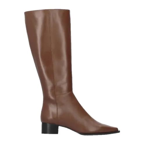 Andres Machado Cintia-05 Δερμάτινη Μπότα Καφέ 4cm