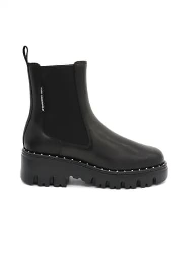 KARL LAGERFELD ΠΑΠΟΥΤΣΙΑ MΠΟΤΑΚΙΑ AΝKLE GORE BOOT ΤΡΟΥΞ LOGO ΜΑΥΡΟ