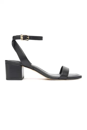 MICHAEL KORS ΠΑΠΟΥΤΣΙΑ ΠΕΔΙΛΑ MERRIAM MID SANDAL ΜΕΑΤΑΛΛΙΚΟ LOGO ΜΑΥΡΟ