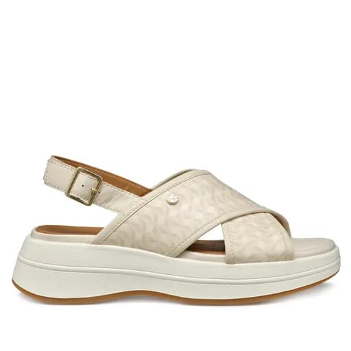 Γυναικεία Ανατομικά Δερμάτινα Flatforms Geox Spherica D55OVB 00485 C112 Εκρού