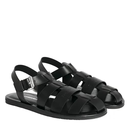 Ανδρικά Δερμάτινα Σανδάλια Μαύρα Karl Lagerfeld KL70223-000 BLACK