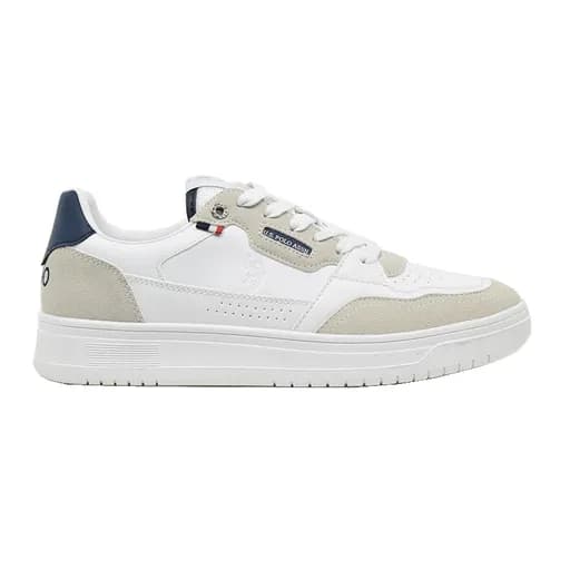 Ανδρικά sneakers U.S.POLO ASSN KOSMO006A-WHI-DBL05 PU.SYNTH. LEATHER-SUEDE λευκό