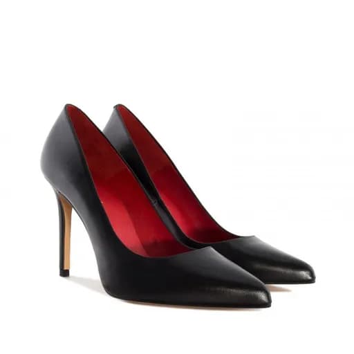 Andres Machado Diana-01 Δερμάτινη Γόβα Μαύρη 11.5cm