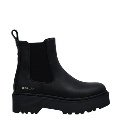 Γυναικεία μποτάκια REPLAY LUISA CH OFF GWL63 .000.C0087S 0003-BLACK μαύρο δέρμα