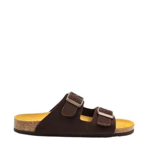 Γυναικείες παντόφλες PLAKTON BETA 180010 MARRON καφέ δέρμα